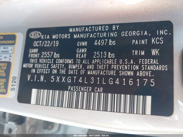 2020 KIA OPTIMA LX 9
