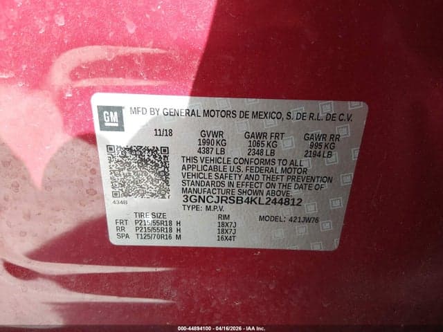 2019 CHEVROLET TRAX PREMIER 9