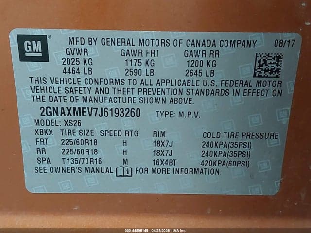 2018 CHEVROLET EQUINOX PREMIER 9