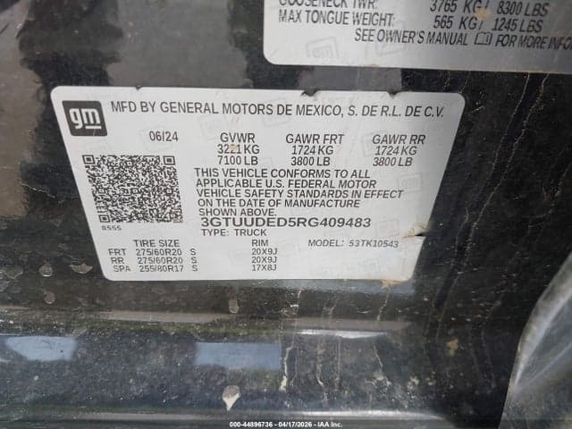 2024 GMC SIERRA 1500 4WD SHORT BOX SLT 9
