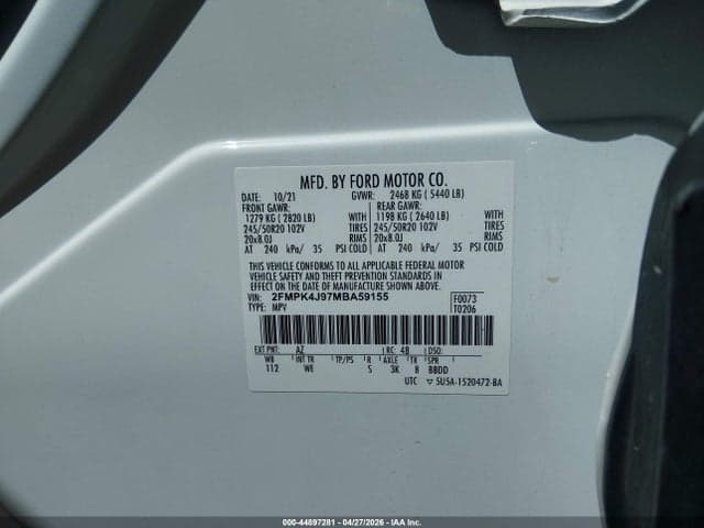 2021 FORD EDGE ST-LINE 9