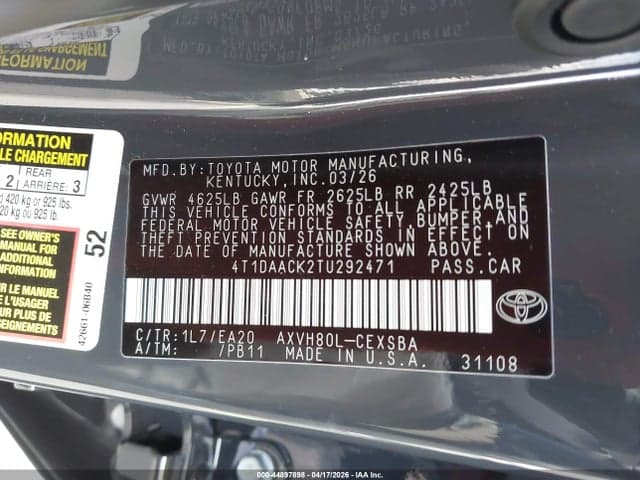 2026 TOYOTA CAMRY SE 9