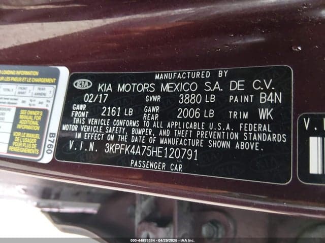 2017 KIA FORTE LX 9