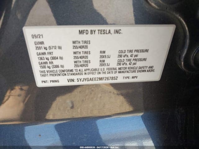 2021 TESLA MODEL Y LONG RANGE DUAL MOTOR ALL-WHEEL DRIVE 9