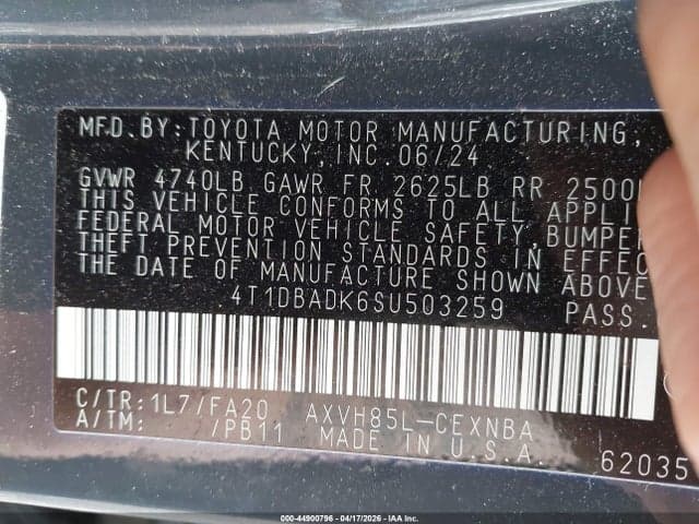 2025 TOYOTA CAMRY LE 9