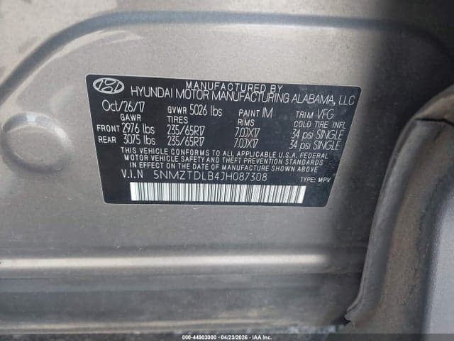 2018 HYUNDAI SANTA FE SPORT 2.4L 9