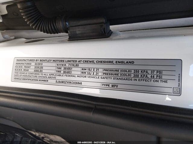 2019 BENTLEY BENTAYGA V8 9