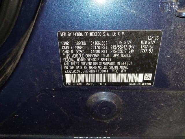2017 HONDA HR-V EX-L 9