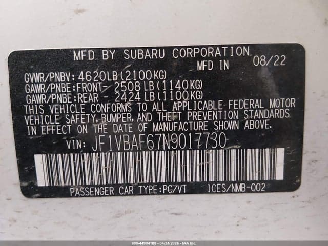 2022 SUBARU WRX PREMIUM 9