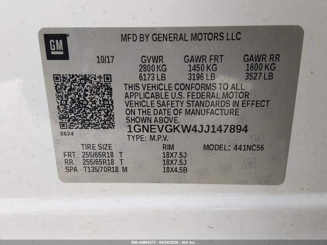 2018 CHEVROLET TRAVERSE 1LT 9
