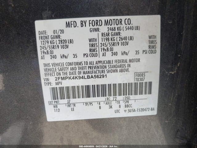 2020 FORD EDGE TITANIUM 9