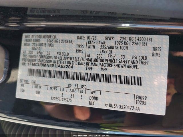 2025 FORD ESCAPE ST-LINE 9