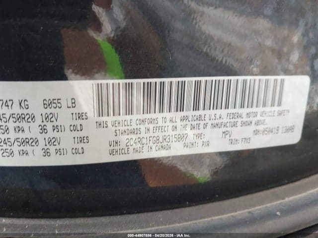 2018 CHRYSLER PACIFICA TOURING PLUS 9