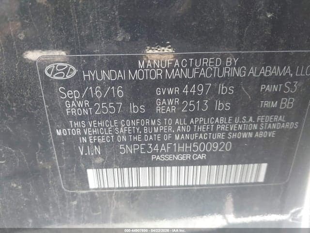 2017 HYUNDAI SONATA SPORT 9