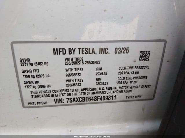 2025 TESLA MODEL X PLAID 9