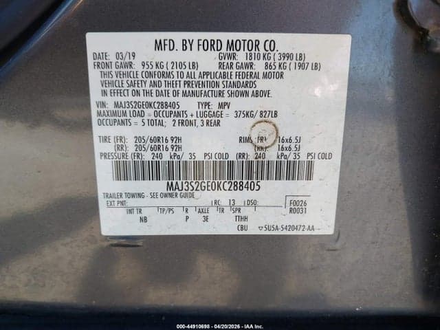 2019 FORD ECOSPORT SE 9