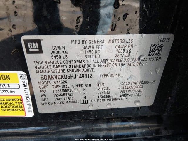 2017 BUICK ENCLAVE PREMIUM 9