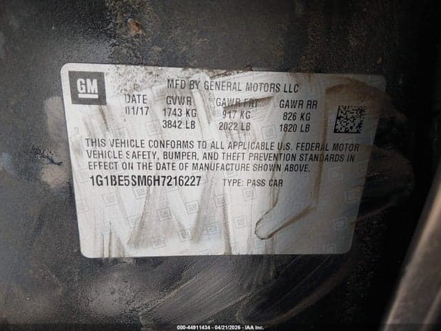 2017 CHEVROLET CRUZE LT AUTO 9