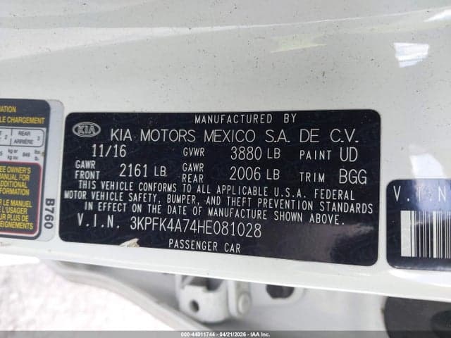 2017 KIA FORTE LX 9