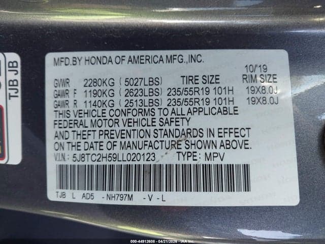 2020 ACURA RDX TECHNOLOGY PACKAGE 9