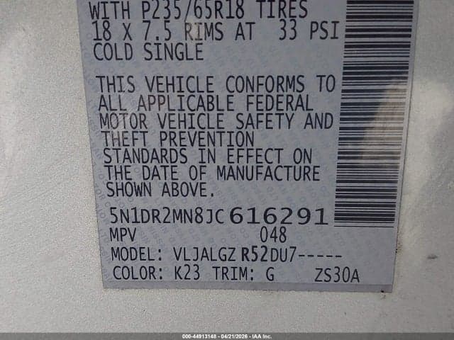 2018 NISSAN PATHFINDER SL 9