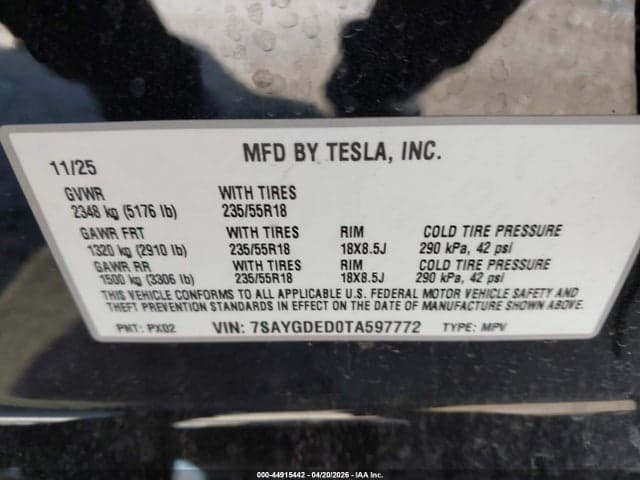 2026 TESLA MODEL Y PREMIUM REAR-WHEEL DRIVE/STANDARD REAR-WHEEL DRIVE 9