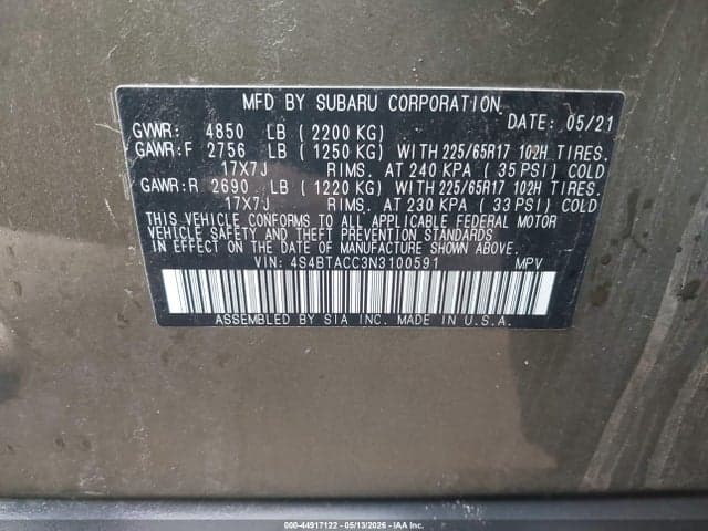 2022 SUBARU OUTBACK PREMIUM 9