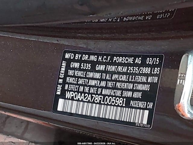 2015 PORSCHE PANAMERA 4 9
