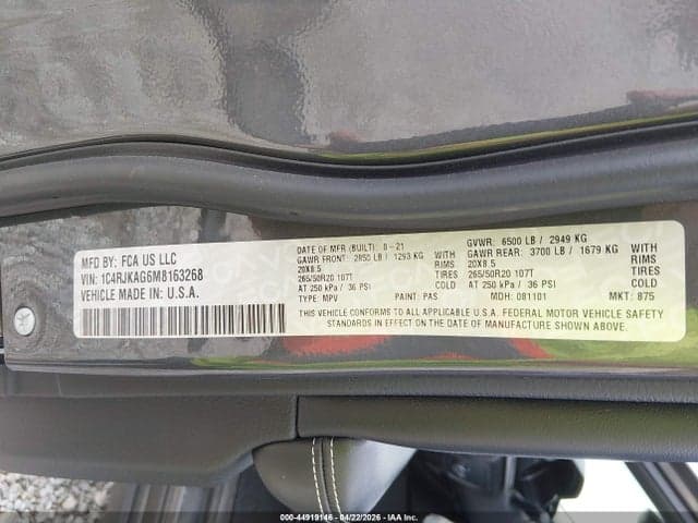 2021 JEEP GRAND CHEROKEE L ALTITUDE 4X4 9