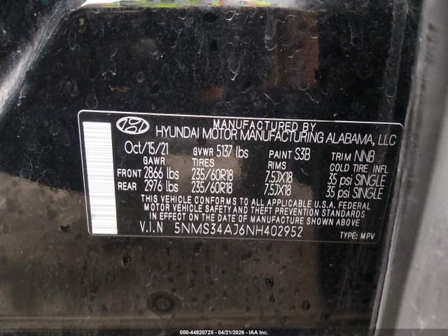 2022 HYUNDAI SANTA FE SEL 9