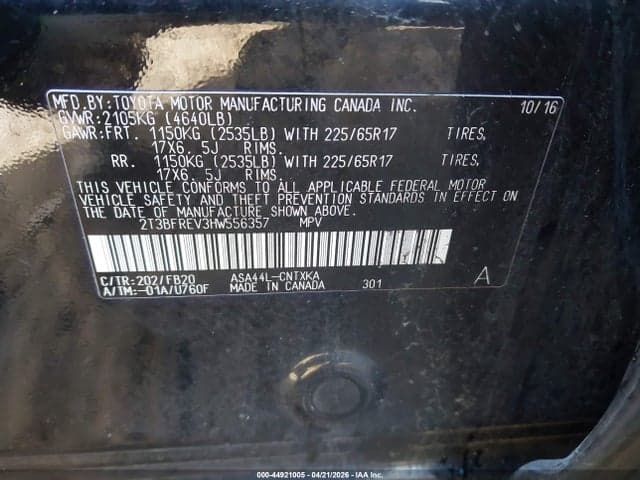 2017 TOYOTA RAV4 LE 9