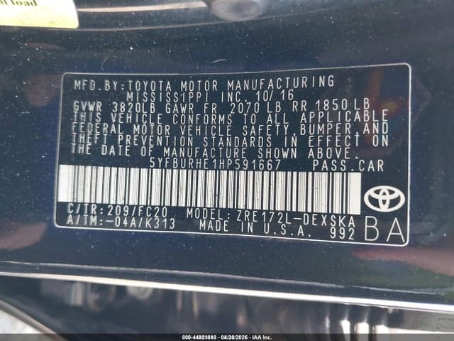 2017 TOYOTA COROLLA SE 9