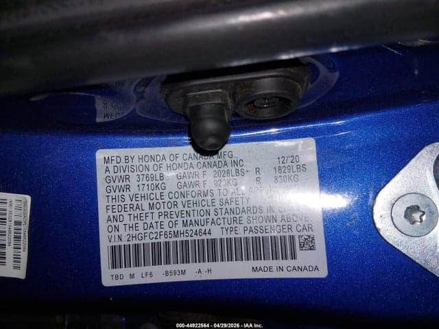2021 HONDA CIVIC LX 9