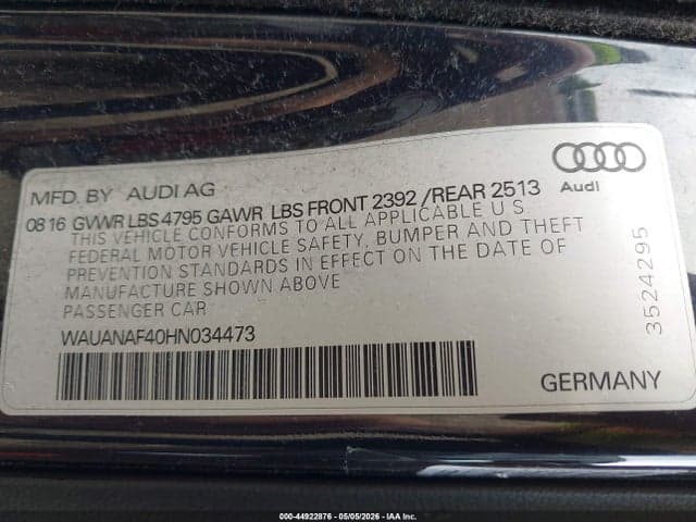 2017 AUDI A4 2.0T PREMIUM 9
