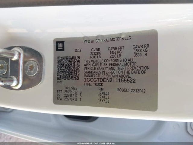 2020 CHEVROLET COLORADO 4WD SHORT BOX Z71 9