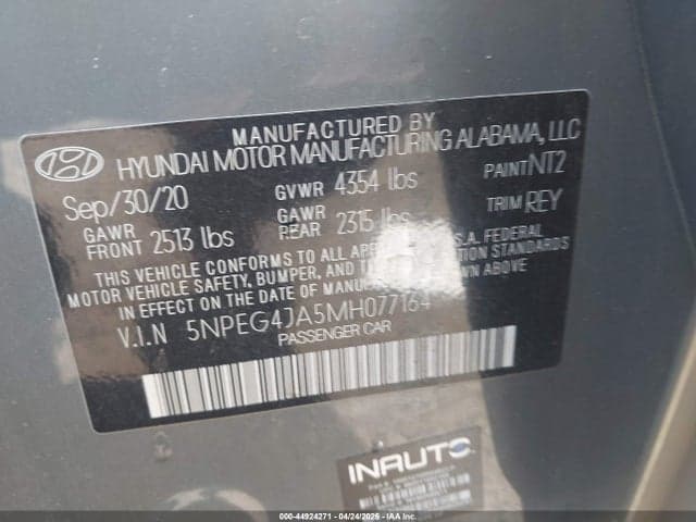 2021 HYUNDAI SONATA SE 9