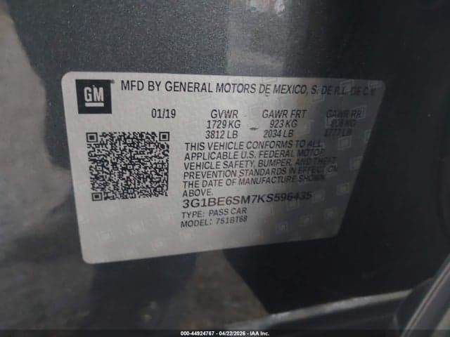 2019 CHEVROLET CRUZE LT 3