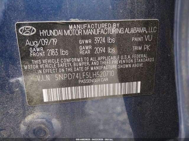 2020 HYUNDAI ELANTRA SE 9