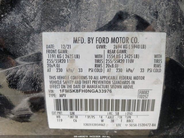 2022 FORD EXPLORER LIMITED 9