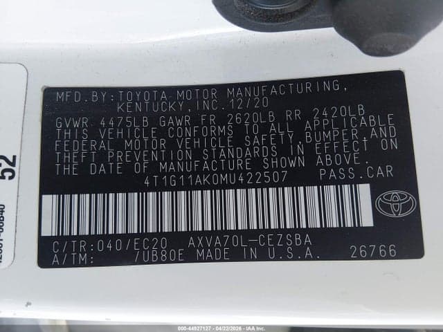 2021 TOYOTA CAMRY SE NIGHTSHADE EDITION 9