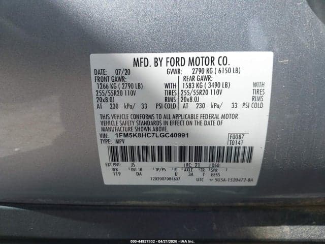 2020 FORD EXPLORER PLATINUM 9