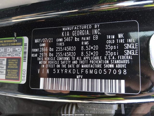 2021 KIA SORENTO SX 9