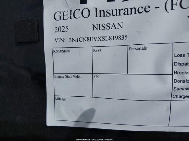 2025 NISSAN VERSA 1.6 SV 9