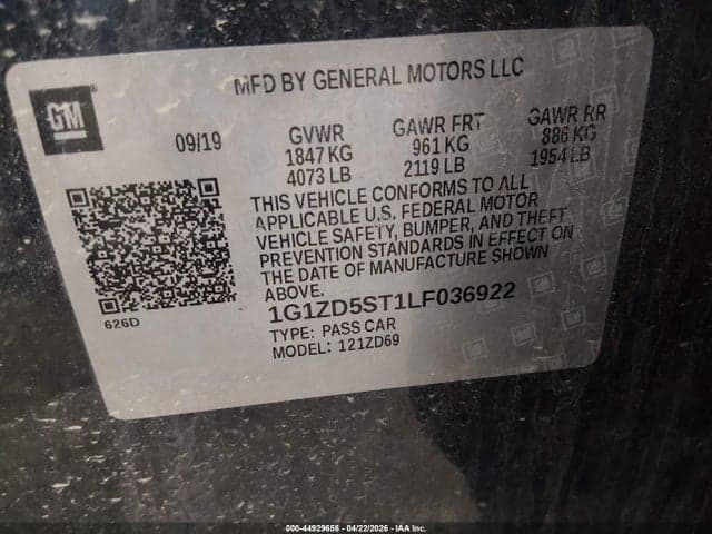 2020 CHEVROLET MALIBU FWD LT 9