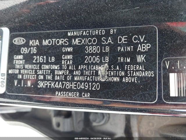2017 KIA FORTE LX 9