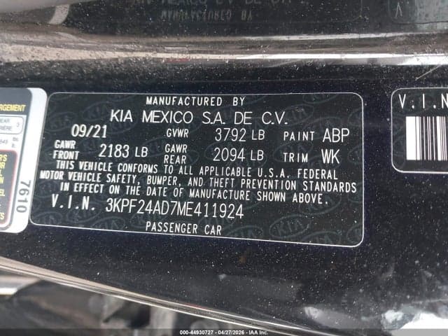2021 KIA FORTE LXS 9