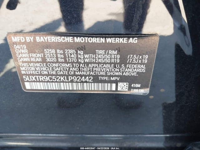 2019 BMW X3 XDRIVE30I 9