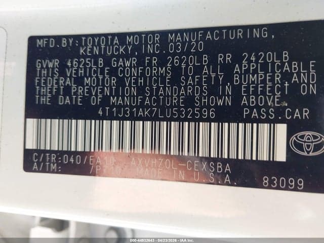 2020 TOYOTA CAMRY SE HYBRID 9