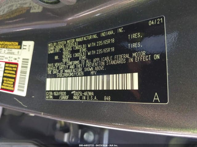 2021 TOYOTA HIGHLANDER L 9