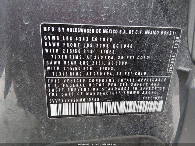2022 VOLKSWAGEN TAOS 1.5T SE 9